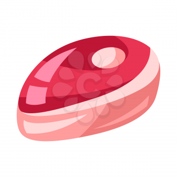 Illustration of stylized beef steak. Meat icon. Food product.