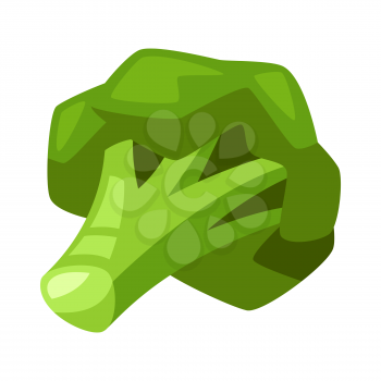 Illustration of stylized broccoli. Vegetable icon. Food product.