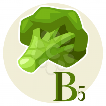 Illustration of stylized broccoli. Vegetable icon. Food product.