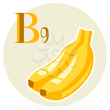 Illustration of stylized bananas. Fruits icon. Food product.
