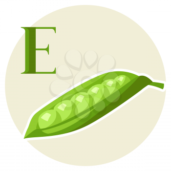 Illustration of stylized peas. Vegetable icon. Food product.