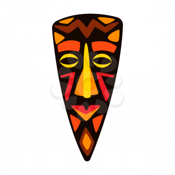 Illustration of stylized African mask. Tribal national ornament and decoration.