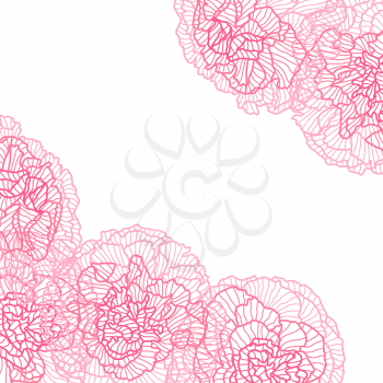 Background with linear roses. Beautiful decorative stylized summer flowers.