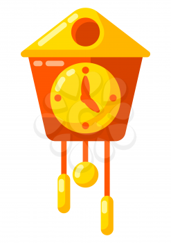 Illustration of wall clock. Stylized icon for design and applications.