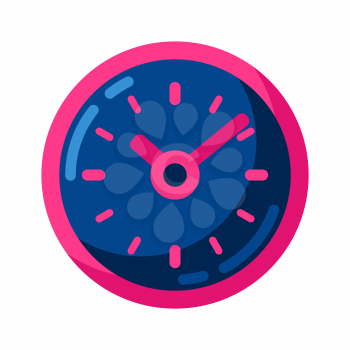 Illustration of clock. Stylized icon for design and applications.