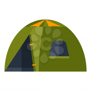 Illustration of tent. Image or icon for camping or tourism and travel.