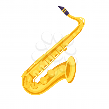 Illustration of saxophone. Musical instrument for concert poster or advertisement.