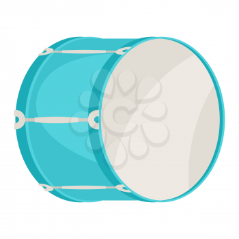 Illustration of drum. Musical instrument for concert poster or advertisement.