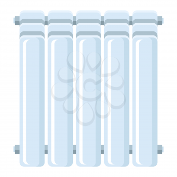 Illustration of radiator in house. Adversting icon or image for industry and shops.