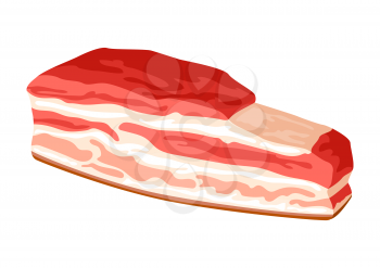Illustration of bacon. Adversting icon or image for butcher shops and industries.