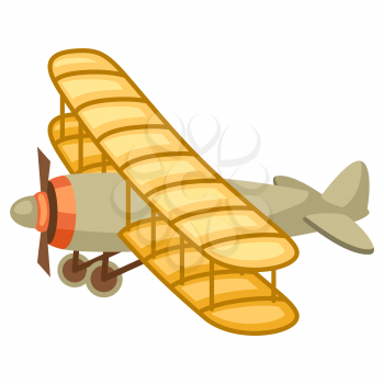 Illustration of vintage stylized airplane. Retro vehicle image.