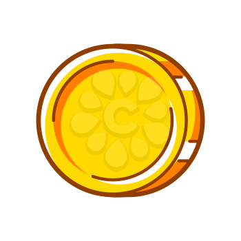 Illustration of gold coin. Banking and finance icon. Economy and commerce stylized image.