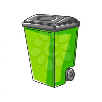 Illustration of trash can. Ecology icon or image for environment protection.