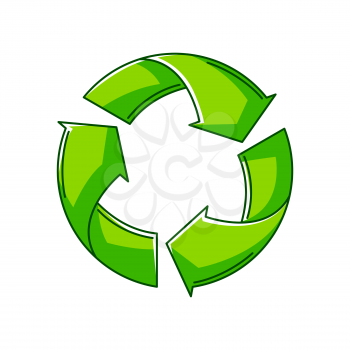 Illustration of waste recycling. Ecology icon or image for environment protection.