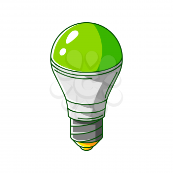Illustration of energy saving light bulb. Ecology icon or green energy image for environment protection.