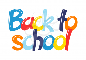 Back to school illustration. Education stylized colorful lettering.