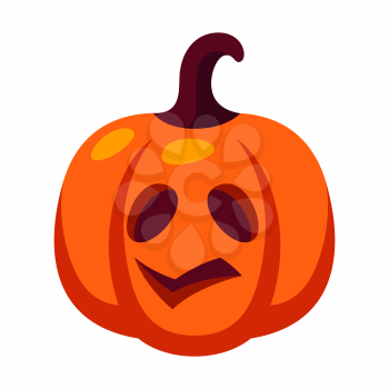 Cartoon illustration of pumpkin Jack Lantern. Happy Halloween celebration. Image for holiday and party.
