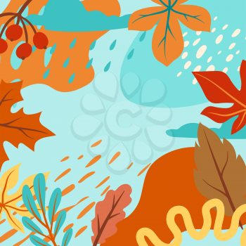 Floral background with autumn foliage. Illustration of falling abstract leaves.