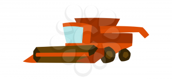 Illustration of combine harvester. Agricultural industrial harvesting transport.