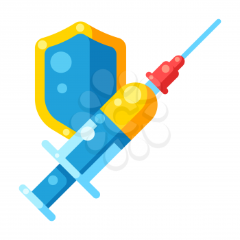 Vaccination concept illustration. Immunization items. Health care and protection from virus. Medical and scientific industry.