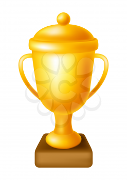 Gold cup icon. Illustration of award for sports or corporate competitions.