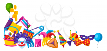 Background with traditional carnival funfair symbols.