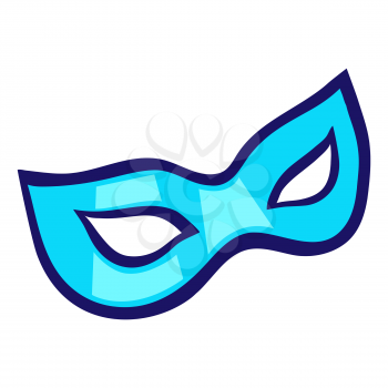 Illustration of mask in cartoon style. Cute funny object. Symbol in comic style.