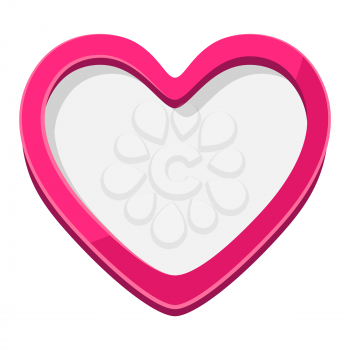 Illustration of heart shaped frame. Image for Valentine Day. For design and decoration.