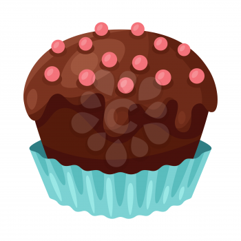 Illustration of chocolate candy. Food item for bars, restaurants and shops. Icon or promotional image.