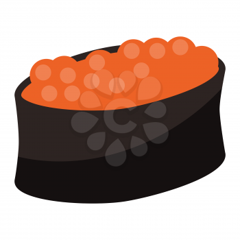 Illustration of sushi. Food item for bars, restaurants and shops. Icon or promotional image.