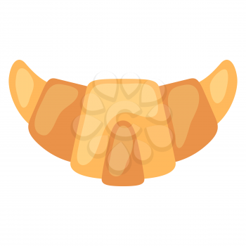 Illustration of croissant. Food item for bars, restaurants and shops. Icon or promotional image.