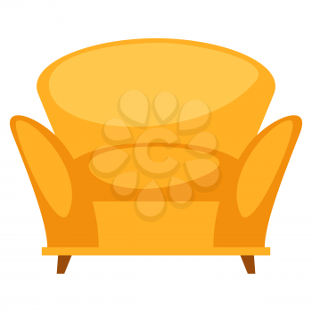 Illustration of armchair. Interior object and home design creation. Furniture and house decor industry.