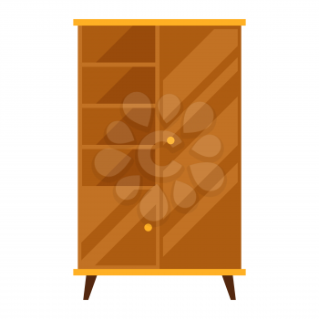 Illustration of wardrobe. Interior object and home design creation. Furniture and house decor industry.