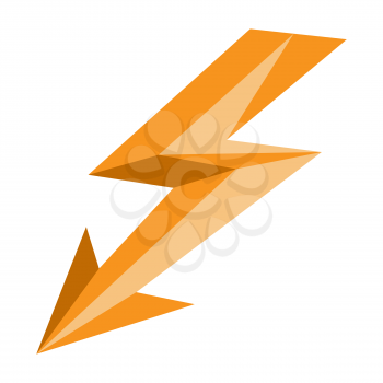 Illustration of lightning. Icon in abstract style. Bright image for cards and posters.