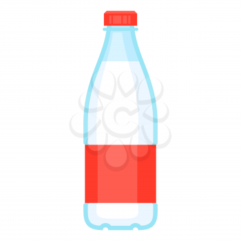 Illustration of milk in bottle. Food item for bars, restaurants and shops. Icon or promotional image.
