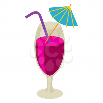 Illustration of cocktail in glass. Food item for bars, restaurants and shops. Icon or promotional image.