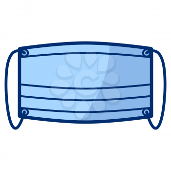 Illustration of medical mask in cartoon style. Cute funny object. Symbol in comic style.