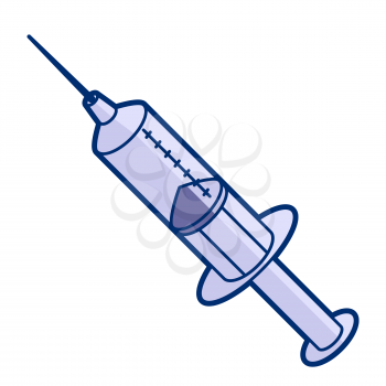 Illustration of syringe in cartoon style. Cute funny object. Symbol in comic style.