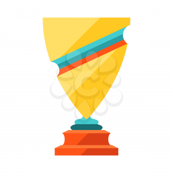 Illustration of gold cup. Award or trophy for sports or corporate competitions.