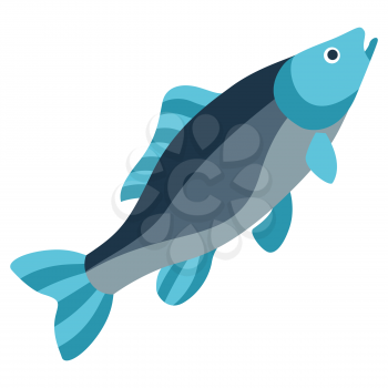 Stylized illustration of fish. Image for design and decoration. Object or icon in abstract style.