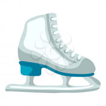 Winter illustration of skates. Seasonal symbol in hand drawn style.