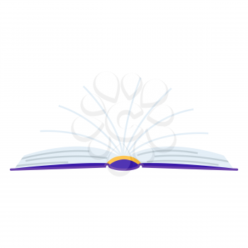 Stylized illustration of open book. School or educational item.