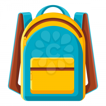 Stylized illustration of backpack. School or educational icon.