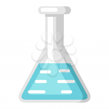 Illustration of test tube. School education image for industry and business.