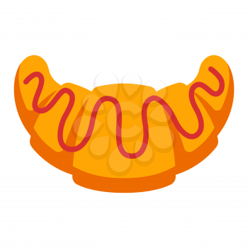 Illustration of croissant. Breakfast icon. Food item for menu bars, restaurants and shops.
