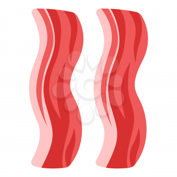 Illustration of bacon. Breakfast icon. Food item for menu bars, restaurants and shops.