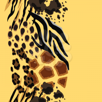 Seamless pattern with decorative animal print. African savannah fauna trendy stylized ornament, fur texture.