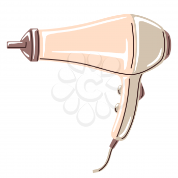 Barber illustration of professional hair dryer. Hairdressing salon item.