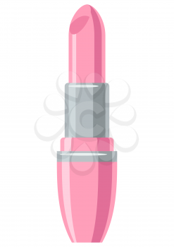 Illustration of lipstick. Make up item. Beauty and fashion abstract image.