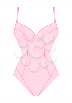 Illustration of female corset body. Fashion lingerie woman underwear.